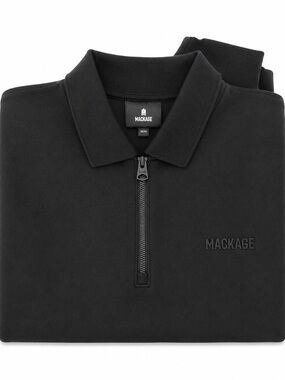 Mackage Men's Black Half-Zip Polo